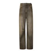 5-Pocket Jeans voor Mannen en Vrouwen MM6 Maison Margiela , Brown , Da...