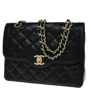 Pre-owned Leather chanel-bags Chanel Vintage , Black , Dames