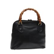 Pre-owned Leather handbags Gucci Vintage , Black , Dames