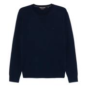 Midnight Merino Crew Geborduurde Trui Michael Kors , Blue , Heren