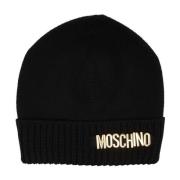 Stijlvolle Zwarte Beanie voor Vrouwen Moschino , Black , Dames