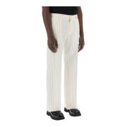 Pinstripe Stretch Wool Trousers Dolce & Gabbana , White , Heren