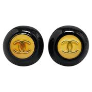 Pre-owned Plastic earrings Chanel Vintage , Yellow , Dames