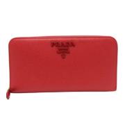 Pre-owned Leather wallets Prada Vintage , Red , Dames