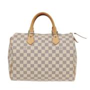 Pre-owned Canvas handbags Louis Vuitton Vintage , Beige , Dames