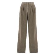 Corduroy broek met zakken en elastaan PT Torino , Beige , Dames