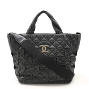 Pre-owned Leather totes Chanel Vintage , Black , Dames