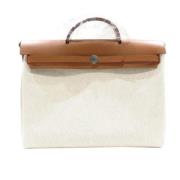 Pre-owned Fabric handbags Hermès Vintage , White , Dames