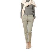 Slim Chino Broek New York Stijl Mason's , Green , Dames