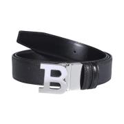 Klassieke Leren Riem Bally , Black , Heren