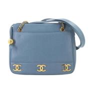 Pre-owned Leather chanel-bags Chanel Vintage , Blue , Dames