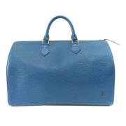 Pre-owned Leather handbags Louis Vuitton Vintage , Blue , Dames