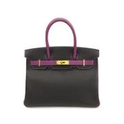 Pre-owned Leather handbags Hermès Vintage , Black , Dames