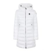 Witte Lange Basic Jas Adelaide Blauer , White , Dames