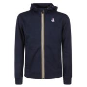 Blauwe Rits Hoodie K-Way , Blue , Heren