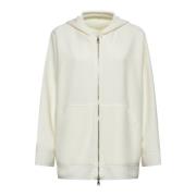 Ivoor Wol Kasjmier Gebreide Hoodie Max Mara , Beige , Dames