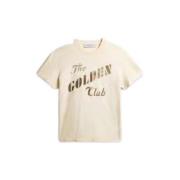 Casual Katoenen T-shirt Golden Goose , Beige , Heren