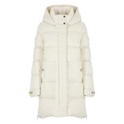 Ivoor Parka met Hoge Kraag en Capuchon Woolrich , Beige , Dames