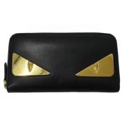 Pre-owned Leather wallets Fendi Vintage , Black , Heren