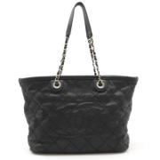 Pre-owned Leather totes Chanel Vintage , Black , Dames