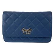 Pre-owned Leather chanel-bags Chanel Vintage , Blue , Dames