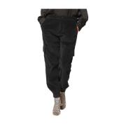 Fluwelen Cargo Broek Relaxte Pasvorm Zwart Mason's , Black , Dames