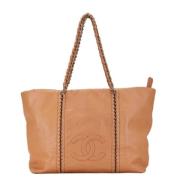 Pre-owned Leather chanel-bags Chanel Vintage , Beige , Dames