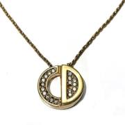 Pre-owned Metal necklaces Dior Vintage , Yellow , Dames