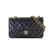 Pre-owned Leather chanel-bags Chanel Vintage , Blue , Dames