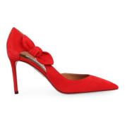 Strik Suede Pumps met Uitgesneden Detail Aquazzura , Red , Dames