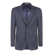 Blauwe Jassen met Donegal Stijl Corneliani , Blue , Heren