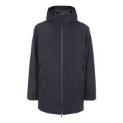 Blauwe Lange Soft Shell Hoodie Jas Peuterey , Blue , Heren