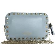 Pre-owned Leather shoulder-bags Valentino Vintage , Blue , Dames