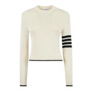 Merino Wol Trui met Strepen Thom Browne , White , Dames