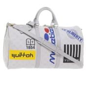 Pre-owned Canvas handbags Louis Vuitton Vintage , White , Dames