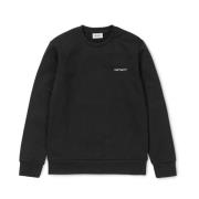 Script Borduurwerk Sweatshirt Carhartt Wip , Black , Heren