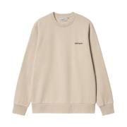 Logo Sweatshirt met Ribboorden Carhartt Wip , Beige , Heren