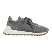 Stijlvolle leren schoenen voor heren Brunello Cucinelli , Gray , Dames