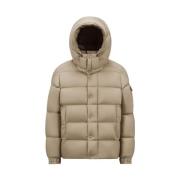 Korte donsjas met afneembare capuchon Moncler , Brown , Heren