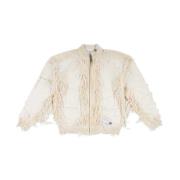 Gedistresseerde Gebreide Cardigan met Gaten Mihara Yasuhiro , White , ...