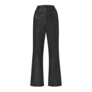 Leren broek met Struzzo-detail Max Mara , Black , Dames