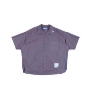 Paarse Oxford Korte Mouw Overhemd Mihara Yasuhiro , Purple , Heren