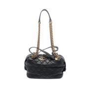 Pre-owned Leather chanel-bags Chanel Vintage , Black , Dames