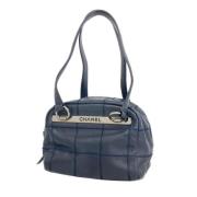 Pre-owned Leather chanel-bags Chanel Vintage , Blue , Dames