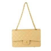 Pre-owned Leather chanel-bags Chanel Vintage , Beige , Dames