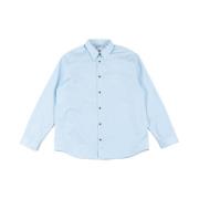 Scribble Patch Geweven Shirt Lichtblauw Oamc , Blue , Heren