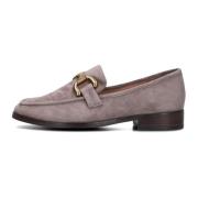 Grijze Suède Loafer met Gouden Kettingdetail Bibi Lou , Gray , Dames