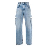 Jeans met Uitgesneden Details Maison Margiela , Blue , Heren