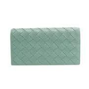 Pre-owned Leather wallets Bottega Veneta Vintage , Blue , Dames