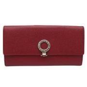 Pre-owned Leather wallets Bvlgari Vintage , Red , Dames